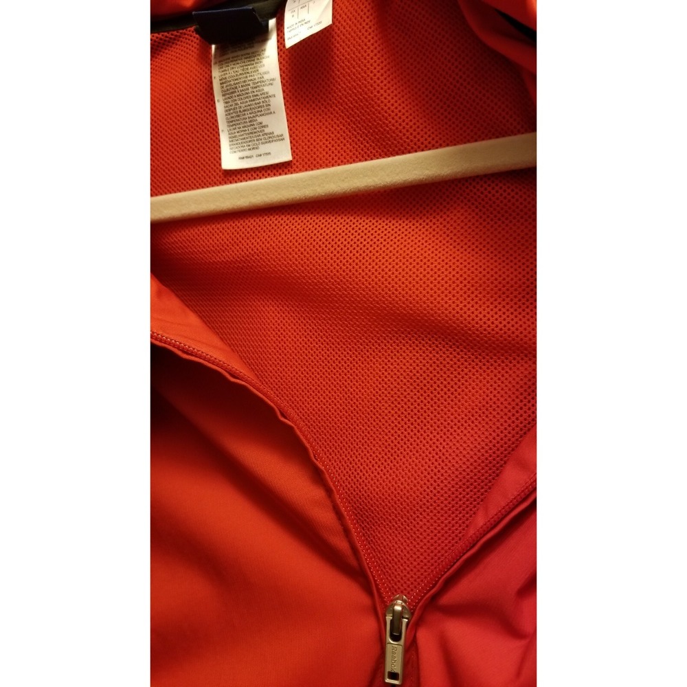 Reebok Men's S‎ Jacket Red Full Zip Windbreaker Sports Hidden Hood Pockets - Picture 10 of 10